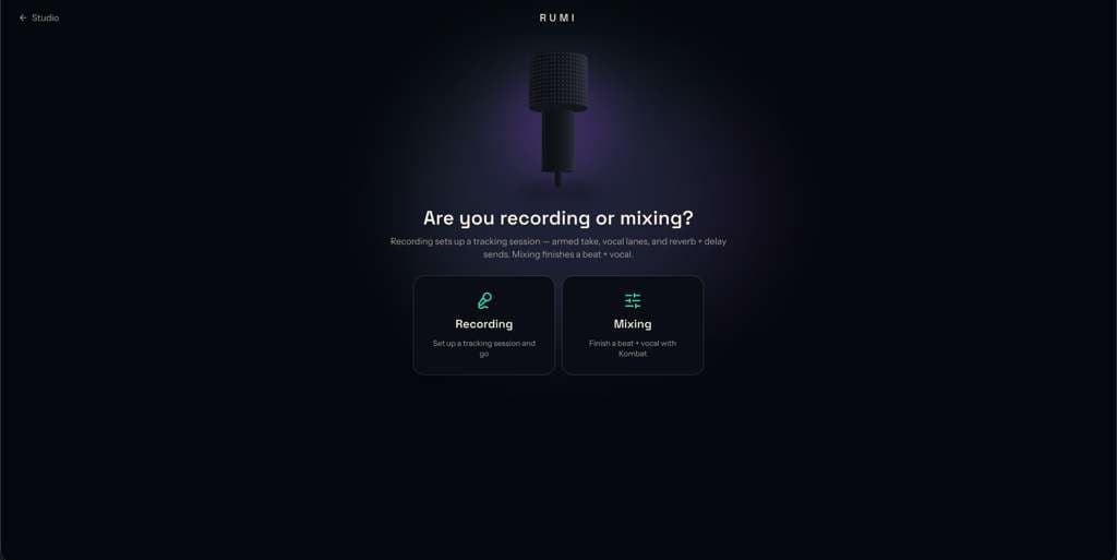 Rumi recording or mixing pathway